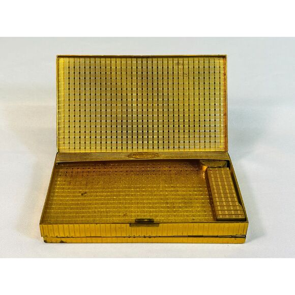 Vintage Evans Compact Vanity Kit 1950s Cigarette Lipstick Case Two Sided - Picture 5 of 7